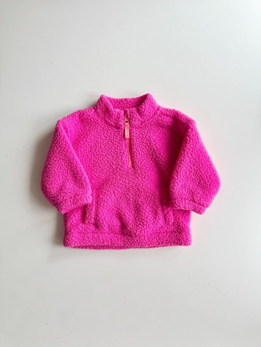 Baby GAP Sizzling Fuchsia Pink Sherpa Fleece Pullover Sweater, Size 12-18M